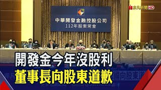 開發金去年賺錢卻不發股利!董座黃思國向87萬股東道歉 沒股利先領紀念品再說?股東冒雨搶晶鑽杯｜非凡財經新聞｜20230617