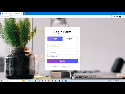 How to create login and sign up form using Html and Css