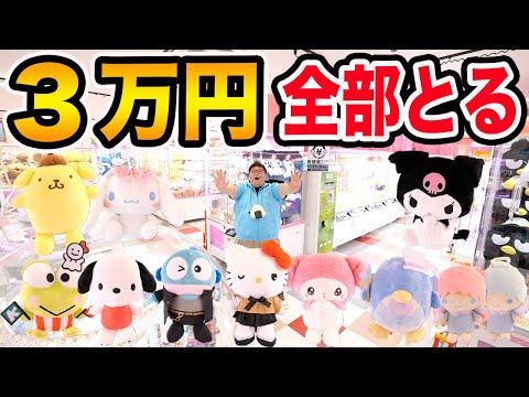 【サンリオ全部取る!!】クレーンゲーム3万円でサンリオキャラクター大賞TOP10を全部取りきることが出来るのか?!