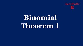 Binomial theorem 1