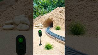 "Evening Train Through Sand Tunnel with Realistic Sound | Miniature Diorama Journey"