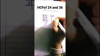 How to find the hcf of 24 and 36 using prime factorization /#shorts / #HCF of 24&36 / #shorts video