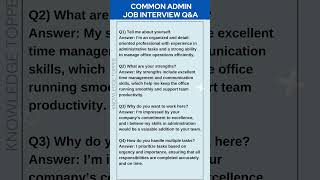 4 Most Common Job Interview Questions and Answers for Admin Jobs or Administrative Jobs