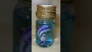 Coastal Dolphin Water Jar Solar Light Dollar Tree DIY