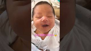 生後1週間、微笑む。　#新生児#こどものいる暮らし #赤ちゃん
