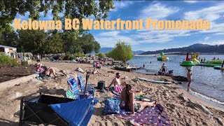 Walking the Kelowna BC Waterfront Promenade after Dinner.