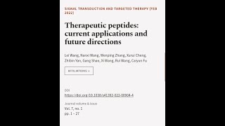Therapeutic peptides: current applications and future directions | RTCL.TV
