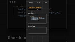 CSS Tips and Tricks | Longhand VS Shorthand #css #coding #shorts #cssshorts #webdesign #html #viral