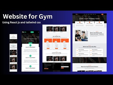 Complete and Responsive Gym website Using React js and Tailwind CSS | Landing page for gym