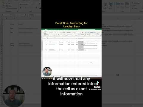 Excel Tips - Formatting for Leading Zero