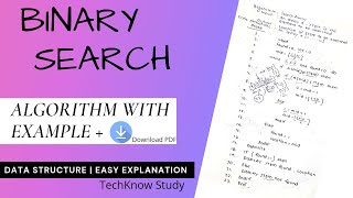 Binary Search Algorithm with Examples | TechKnow Study | Data Structure