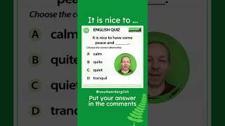 It is nice to have some peace and ___. ☮️ Woodward English Quiz 191