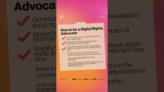 Checklist how to be a digital rights advocate #shorts