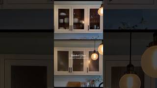Reeded glass transformation! #kitchendiy #kitchendecor #reededglass #myhome #myhomedecor #kitchen