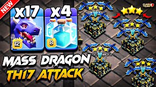 TH17 DRAGON Attack With CLONE | Best TH17 Attack Strategy With Dragon | Town Hall 17 DRAGON Attack