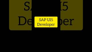 SAP UI5 Developer #hiring #job #salary #vacancy #gethired #mnc #mncjob #career