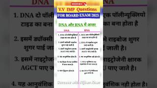 DNA और RNA में अंतर || Board Exam 2025 || #dna #rna #boardexam #upsc #gk #ytshorts #yt #gs #shorts