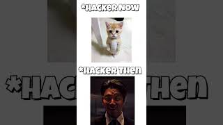 Hackers now 🤡 Hackers then ☠️  #edit #minecraft #hackerfreefire #shorts  #techno