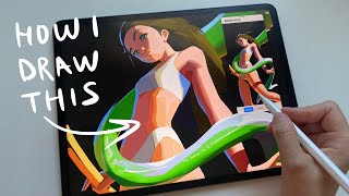 My Digital Painting Walkthrough: Sketching, Coloring, and Rendering Process