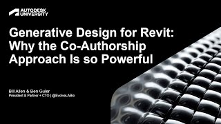 Generative Design For Revit - Why The Co Authorship Approach Is So Powerful