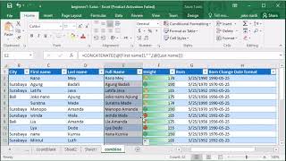 How Combine First and last name in excel ? Trick 24 #excel #shorts excel for dummies