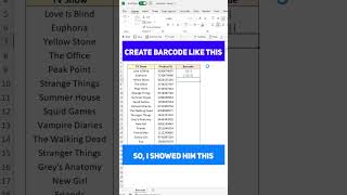 Insert Barcode in Excel - Easy Trick! #shorts #excel #TKWShorts