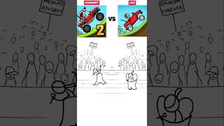 Hill climb racing 2 vs Hill climb racing who will win? watch till end🤣🤣🤣 #shorts #viral #funny #hcr2