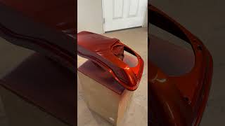 Tangerine Kandy paint on the Roadglide  still got more parts to  #houseofcolor #tangerinekandy