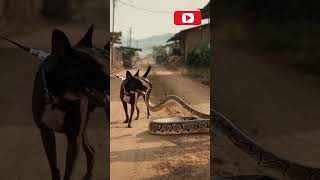 Dog vs python Brutal Fight Challenge #animals #wildlife #shortsfeed #nature #viralvideo #dog #python