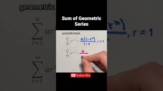 Sum of Geometric series #shorts  #math #viral #mathstricks #maths #mathfact #mathematics #calculus