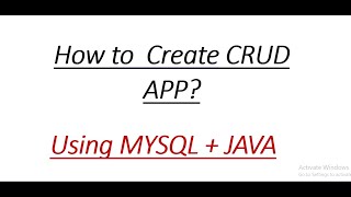 How to create CRUD APP in java + MYSQL? Create | update | Delete with mysql  database using java.