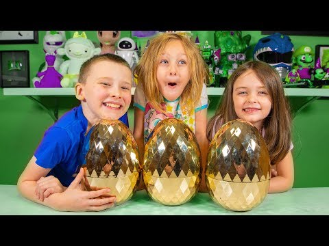 Golden Surprise Eggs w/ Fun Toys & Blind Bags for Boys & Girls | Kinder Playtime It's a Toy Party!