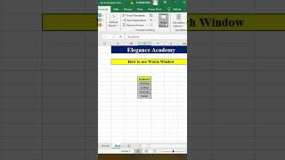 How to use Watch Window #excel #msexcel #msexceltutorial #shortsvideo #msexceltricks #shorts
