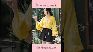 Korean crop top ideas 😍#koreandress #koreanstyle #croptop #youtubeshorts #fashion #shorts
