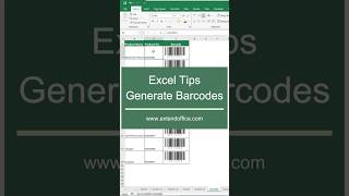 Generate Barcodes in Excel #excel #exceltips