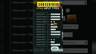 HTML input types 🤫   #html #coding #shorts #viral #programming #ramana