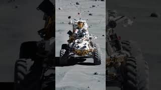 Exploring the Moon: Astronaut Drives Lunar Rover in Stunning Detail