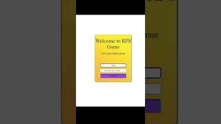 Paper,Rock, Scissors Game in HTML CSS & JS || #youtubeshort #short