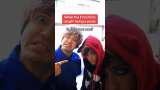 WHEN THE EMO KID GETS CAUGHT BEING A POSER 😳 #emo #goth #gothic #poppunk #punk #comedy #skit #tx2