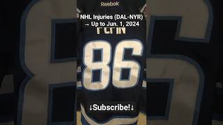 NHL Injuries (DAL-NYR) After Games of May 31, 2024