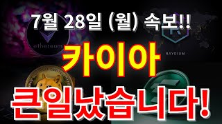 카이아 코인 전망 큰일났다!! 눌림 끝! 상승 랠리 호재 있다?!