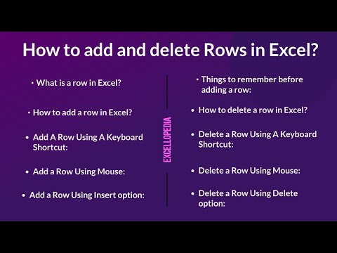 How to add and delete Rows in an Excel worksheet? Step by Step Tutorial