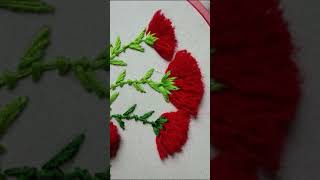 Beautiful woolen pompom and tussel embroidery design || hand embroidery design #shorts #youtubevideo