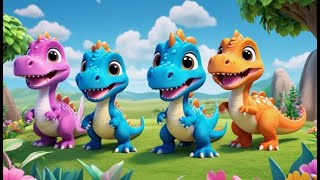 Four Dino Babies Count Back Down | Backward Counting Song for Kids | Learn Numbers in Reverse