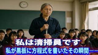 高齢者 感動ストーリー「ただの掃除のおばさん」が黒板に書いた数式が、学校中を震撼させた日
