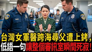 台灣女軍醫跨海尋父遭上銬， 低聲一句話讓整個審訊室瞬間死寂！#感人故事 #老年故事 #口述故事 #人生故事 #幸福故事