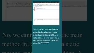 can we override main method in java? #java #javabasics #javaforbeginners #javatutorial