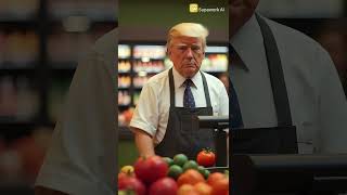 Trump as a Cashier?😂🛒  #trump #funnyvideos  #supaworkai #cashier  #comedy  #aianimation  #ai #aiart