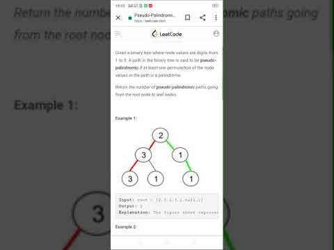 Leetcode 1457. Pseudo-Palindromic Paths in a Binary Tree