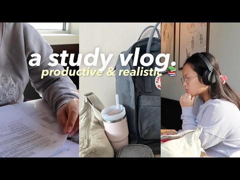 STUDY VLOG 🧸 week in my life: productive + realistic, study with me, study date, working from home!